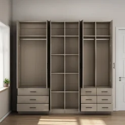OTTO home Kleiderschrank »Trento Schlafzimmerschrank Garderobe hochglanz« in 2 unterschiedlichen Schrankhöhen wählbar,Schrank mit 6 Türen und 9 Schubladen, Hochglanz-Fronten, 2,39m Höhe