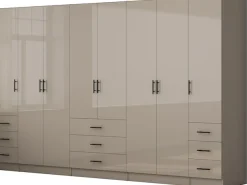 OTTO home Kleiderschrank »Trento Schlafzimmerschrank Garderobe hochglanz« Schrank mit 8 Türen und 9 Schubladen, hochglänzende Fronten