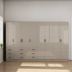 OTTO home Kleiderschrank »Trento Schlafzimmerschrank Garderobe hochglanz« Schrank mit 8 Türen und 9 Schubladen, hochglänzende Fronten