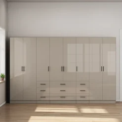 OTTO home Kleiderschrank »Trento Schlafzimmerschrank Garderobe hochglanz« Schrank mit 8 Türen und 9 Schubladen, hochglänzende Fronten