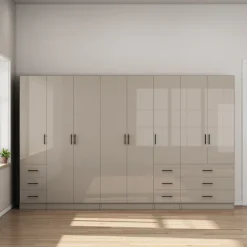 OTTO home Kleiderschrank »Trento Schlafzimmerschrank Garderobe hochglanz« Schrank mit 8 Türen und 9 Schubladen, hochglänzende Fronten