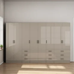 OTTO home Kleiderschrank »Trento Schlafzimmerschrank Garderobe hochglanz« Schrank mit 8 Türen und 9 Schubladen, hochglänzende Fronten