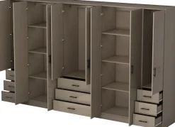 OTTO home Kleiderschrank »Trento Schlafzimmerschrank Garderobe hochglanz« Schrank mit 8 Türen und 9 Schubladen, hochglänzende Fronten