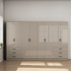 OTTO home Kleiderschrank »Trento Schlafzimmerschrank Garderobe Schrank in hochglanz mit 8 Türen« Schrank mit 8 Türen und 6 Schubladen, hochglänzende Fronten