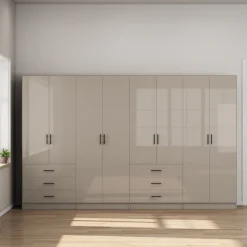 OTTO home Kleiderschrank »Trento Schlafzimmerschrank Garderobe Schrank in hochglanz mit 8 Türen« Schrank mit 8 Türen und 6 Schubladen, hochglänzende Fronten