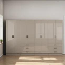 OTTO home Kleiderschrank »Trento Schlafzimmerschrank Garderobe Schrank in hochglanz mit 8 Türen« Schrank mit 8 Türen und 6 Schubladen, hochglänzende Fronten