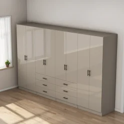 OTTO home Kleiderschrank »Trento Schlafzimmerschrank Garderobe Schrank in hochglanz mit 8 Türen« Schrank mit 8 Türen und 6 Schubladen, hochglänzende Fronten