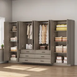 OTTO home Kleiderschrank »Trento Schlafzimmerschrank Garderobe Schrank in hochglanz mit 8 Türen« Schrank mit 8 Türen und 6 Schubladen, hochglänzende Fronten