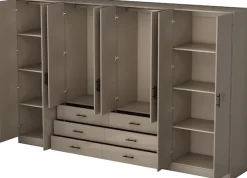 OTTO home Kleiderschrank »Trento Schlafzimmerschrank Garderobe Schrank in hochglanz mit 8 Türen« Schrank mit 8 Türen und 6 Schubladen, hochglänzende Fronten