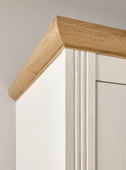 OTTO home Kleiderschrank »WESTMINSTER Wäscheschrank in 2 Farben, Landhausschrank Metallgriffe« Drehtürenschrank mit Spiegel, Schlafzimmerschrank, 149 cm breit