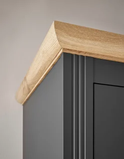 OTTO home Kleiderschrank »WESTMINSTER Wäscheschrank in 2 Farben, Landhausschrank Metallgriffe« Drehtürenschrank mit Spiegel, Schlafzimmerschrank, 109 cm breit