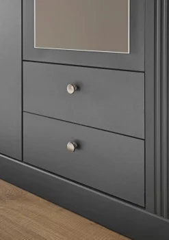 OTTO home Kleiderschrank »WESTMINSTER Wäscheschrank in 2 Farben, Landhausschrank Metallgriffe« Drehtürenschrank mit Spiegel, Schlafzimmerschrank, 109 cm breit