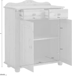 OTTO home Kombikommode »Adele« aus massiver Kiefer, 92cm breit