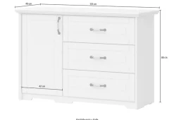 OTTO home Kombikommode »Evergreen, Maße: B/T/H 131/48/88cm, Soft-Close-Funktion« 1-türig und 3 Schubladen,im klassischen Landhausstil,FSC-zertifiziert,hochwertige UV Lackierung