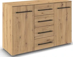 OTTO home Kombikommode »Highboard Sideboard Schubladenkommode Kommode Schlafzimmer AVOLA« Breite 120 cm inkl. SOFT-CLOSE-FUNKTION mit Dekorfront,vier große Schubladen und 2 Türen, mit 4 Einlegeböden MADE IN GERMANY