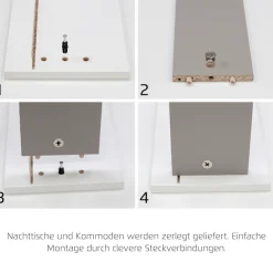 OTTO home Kombikommode »Highboard Sideboard Schubladenkommode Kommode Schlafzimmer AVOLA« Breite 120 cm inkl. SOFT-CLOSE-FUNKTION mit Dekorfront,vier große Schubladen und 2 Türen, mit 4 Einlegeböden MADE IN GERMANY