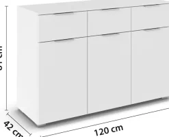OTTO home Kombikommode »Kommode Sideboard Schubladenkommode Schlafzimmerkommode CORTONA« Breite 120 cm inkl. SOFT-CLOSE-FUNKTION, mit moderner Dekor-Front,mit 3 Schubladen und 3 verstellbaren Einlegeboden MADE IN GERMANY