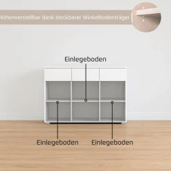 OTTO home Kombikommode »Kommode Sideboard Schubladenkommode Schlafzimmerkommode CORTONA« Breite 120 cm inkl. SOFT-CLOSE-FUNKTION, mit moderner Dekor-Front,mit 3 Schubladen und 3 verstellbaren Einlegeboden MADE IN GERMANY