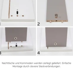 OTTO home Kombikommode »Kommode Sideboard Schubladenkommode Schlafzimmerkommode CORTONA« Breite 120 cm inkl. SOFT-CLOSE-FUNKTION, mit moderner Dekor-Front,mit 3 Schubladen und 3 verstellbaren Einlegeboden MADE IN GERMANY