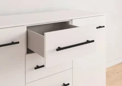OTTO home Kombikommode »Sideboard Türkommode Schubladenkommode Kommode RONDO« Breite 120 / Höhe 81 cm, 4 Einlegeböden,mit 4 geräumigen Schubladen Metallgriff in Schwarz MADE IN GERMANY