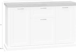 OTTO home Kombikommode »Tara, im klassischen Landhausstil, FSC-zertifiziert, in 2 Größen« Soft-Close-Funktion, goldfarbene Metallgriffe, Innendekor Holzoptik,lackiert mit wasserbasiertem UV-Lack, unempfindlich und kratzfest