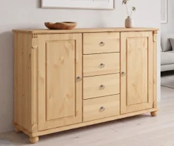 OTTO home Kombikommode »Tessin; Buffetunterschrank, klassischer Landhausstil« aus massiver, FSC®-zertifizierter Kiefer, 128cm breit