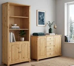 OTTO home Kombikommode »Tessin; Buffetunterschrank, klassischer Landhausstil« aus massiver, FSC®-zertifizierter Kiefer, 128cm breit