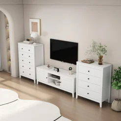 OTTO home Kommode »Avelin« Melaminoberfläche, schwarze Metallgriffe, Breite 80 cm