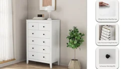 OTTO home Kommode »Avelin« Melaminoberfläche, schwarze Metallgriffe, Breite 80 cm