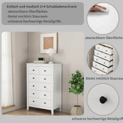 OTTO home Kommode »Avelin« Melaminoberfläche, schwarze Metallgriffe, Breite 80 cm