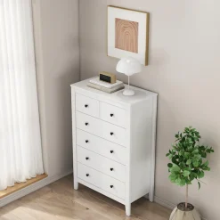 OTTO home Kommode »Avelin« Melaminoberfläche, schwarze Metallgriffe, Breite 80 cm