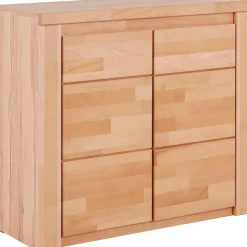OTTO home Kommode »Burano,90cm breit,35 cm tief, Fronten Massivholz« Holz massiv, Holzwerkstoff,2 Türen,2 breite Fächer
