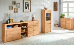 OTTO home Kommode »Burano,90cm breit,35 cm tief, Fronten Massivholz« Holz massiv, Holzwerkstoff,2 Türen,2 breite Fächer