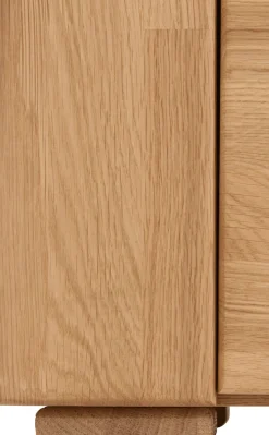 OTTO home Kommode »Celle, 90cm breit, 35cm tief, Fronten Massivholz« Holz massiv, Holzwerkstoff, Metall Griffe,3 breite Fächer