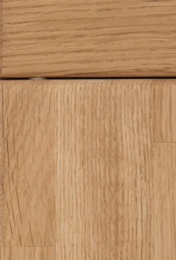 OTTO home Kommode »Celle, 90cm breit, 35cm tief, Fronten Massivholz« Holz massiv, Holzwerkstoff, Metall Griffe,3 breite Fächer