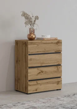 OTTO home Kommode »Cross,Breite 60 cm, moderne grifflose Sideboard,4 Schubkästen« Schubladenschrank mit viel Stauraum, Flur Highboard