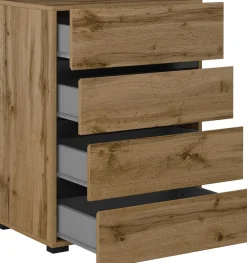 OTTO home Kommode »Cross,Breite 60 cm, moderne grifflose Sideboard,4 Schubkästen« Schubladenschrank mit viel Stauraum, Flur Highboard