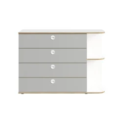 OTTO home Kommode »ELLEETE Schrank mit 4 Schubladen und 2 offene Fächer, Breite 116 cm« Sideboard mit viel Stauraum, Maße B/T/H: 116/42/82,7 cm