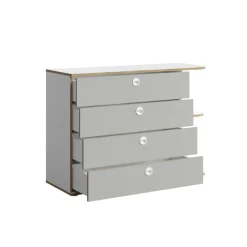 OTTO home Kommode »ELLEETE Schrank mit 4 Schubladen und 2 offene Fächer, Breite 116 cm« Sideboard mit viel Stauraum, Maße B/T/H: 116/42/82,7 cm