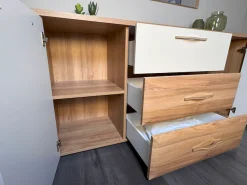 OTTO home Kommode »Gala, melaminbeschichtet und beige hochglänzend UV lackiert« Soft-Close Funktion, Maße: B/T/H 170/46/83cm,2trg., mit 4 Schubladen, klassische Rahmenoptik, FSC-zertifiziert