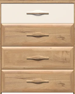 OTTO home Kommode »Gala, melaminbeschichtet,1 Schublade beige hochglänzend UV lackiert« Soft-Close Funktion, Maße: B/T/H 86/46/105cm,Sideboard mit 4 Schubladen, klassische Rahmenoptik, FSC®-zertifiziert