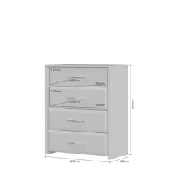 OTTO home Kommode »Gala, melaminbeschichtet,1 Schublade beige hochglänzend UV lackiert« Soft-Close Funktion, Maße: B/T/H 86/46/105cm,Sideboard mit 4 Schubladen, klassische Rahmenoptik, FSC®-zertifiziert