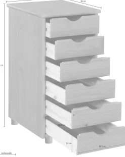 OTTO home Kommode »Gava« aus massivem Kiefernholz, mit Stauraummöglichkeiten, Breite 39 cm