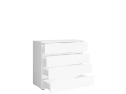 OTTO home Kommode »Greeti Sideboard mit 4 Schubladen, Maße B/T/H: 91,2/42/84,3 cm« Schubladenschrank mit viel Stauraum, weiß matt, Breite 91,2 cm