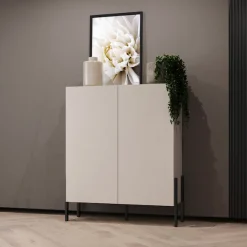 OTTO home Kommode »Jukon, Breite 110 cm, moderne grifflose Hochschrank, 2Türen« Highboard mit viel Stauraum, push-to-open-Funktion