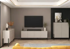 OTTO home Kommode »Jukon, Breite 110 cm, moderne grifflose Hochschrank, 2Türen« Highboard mit viel Stauraum, push-to-open-Funktion