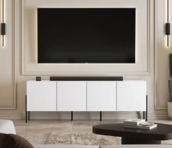 OTTO home Kommode »Jukon,Breite 200 cm, moderne grifflose Kommode,4 Türen« Sideboard, Anrichte viel Stauraum, push-to-open-Funktion