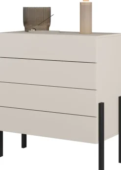 OTTO home Kommode »Jukon, Breite 84 cm, moderne grifflose Kommode« Schubladenkommode mit 4 Schubkästen, push to open Funktion