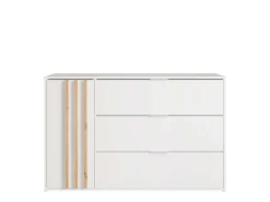 OTTO home Kommode »Kommode Caleera mit Drehtür, 3 Schubladen und MDF-Lamellen« Kommode B/H/T 125/79,8/35 cm