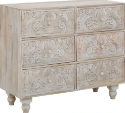 OTTO home Kommode »Lavin Sideboard« Mangoholz, mit dekorativen Schnitzereien, Handgefertigt, Breite 110 cm